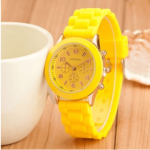 Geneva Fashion Water Resistance Quartz Watch - yellow