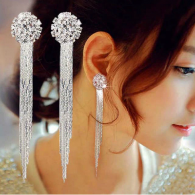 Long Tassel Bridal Earrings For Women