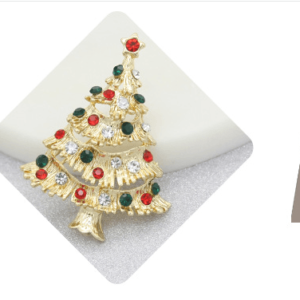 Christmas Tree Ladies Diamond Brooch